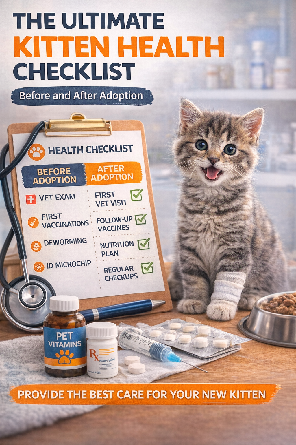 Review the essential kitten health checklist for a safe adoption. Learn what to prepare, key vet screenings, vaccines, early warning signs, and long-term care tips to keep your kitten healthy.