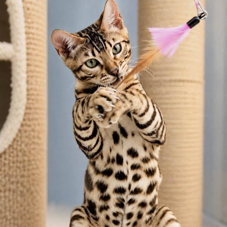 Azario Bengal male, black spotted tabby