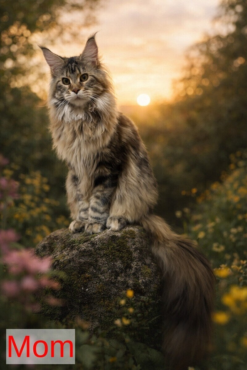 Calypso Maine Coon male, black tabby