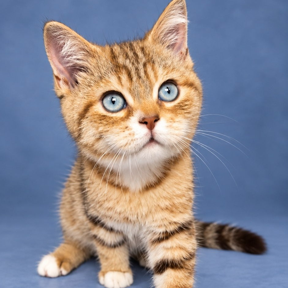 Leopold British Shorthair male, chocolate golden tabby with white