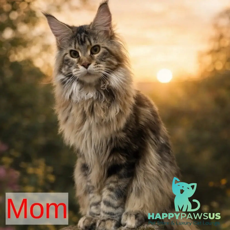 Carmen Maine Coon female black tortie tabby - live animals