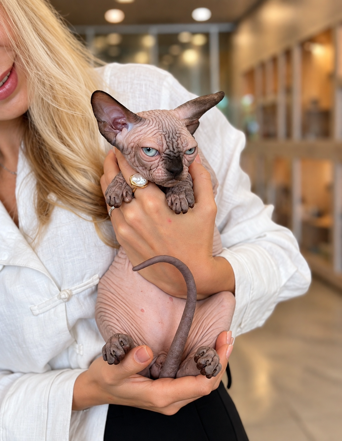 Zeno Canadian Sphynx male, seal pointed
