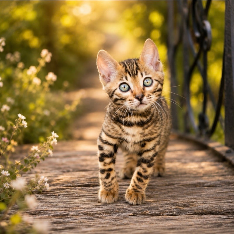 Ariella Bengal female, black spotted tabby
