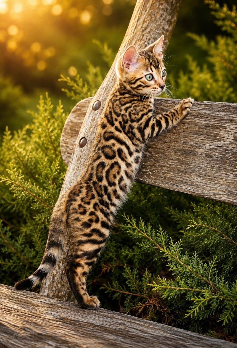 Ariella Bengal female, black spotted tabby