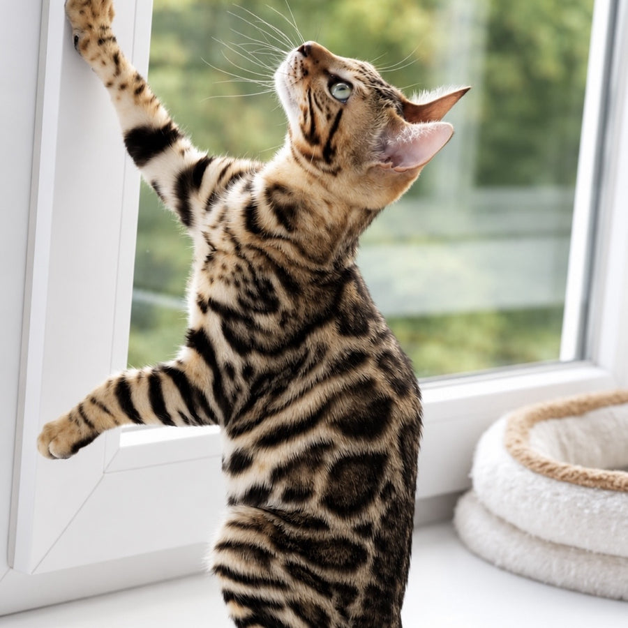 Azario Bengal male, black spotted tabby