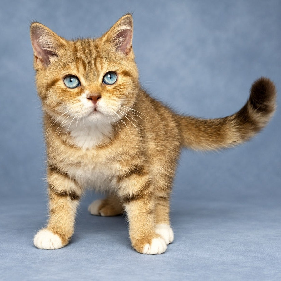 Leopold British Shorthair male, chocolate golden tabby with white