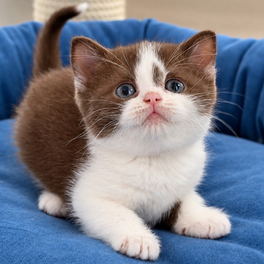 Semi British Shorthair male, chocolate bicolour