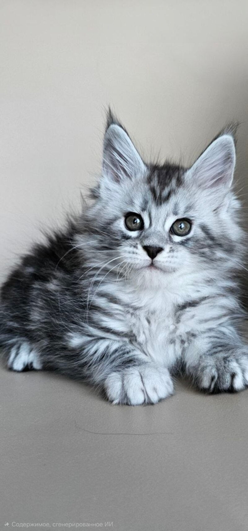 Elisaveta Maine Coon female, black silver tabby