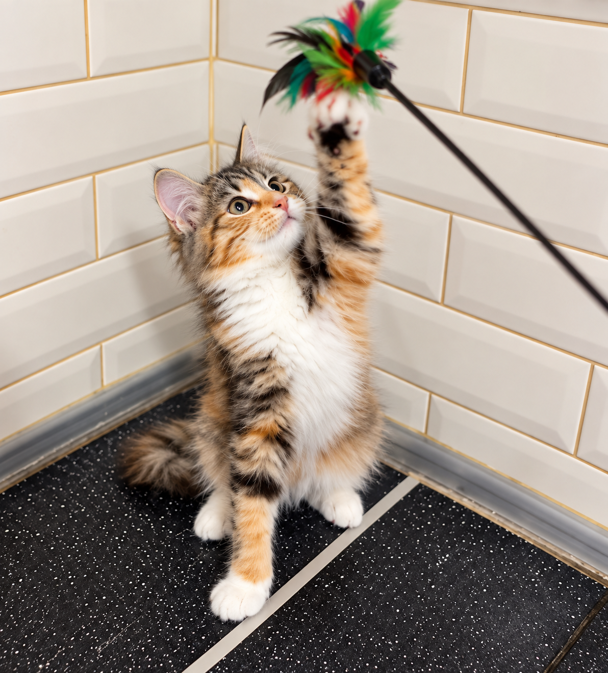Kamila Siberian female, black tortie spotted tabby