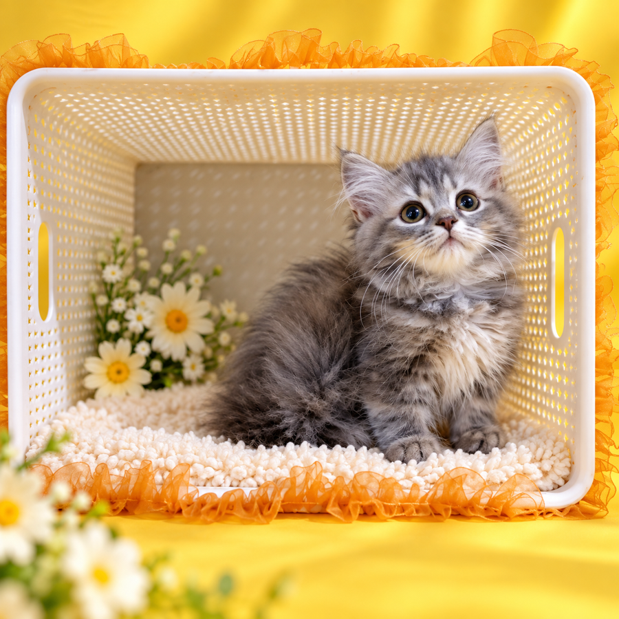 Iriska Munchkin female, blue tortie