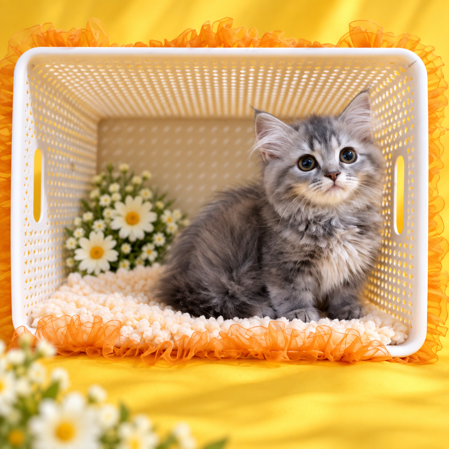 Iriska Munchkin female, blue tortie