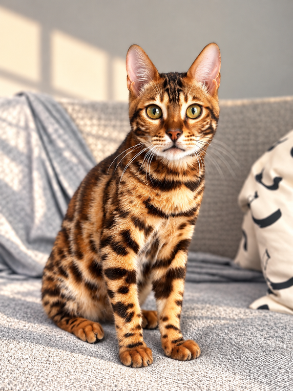 Zeus Bengal male, black spotted tabby