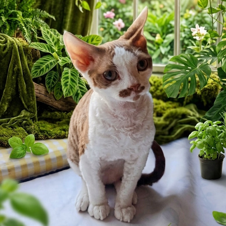 Ostin Devon Rex male, cinnamon bicolour