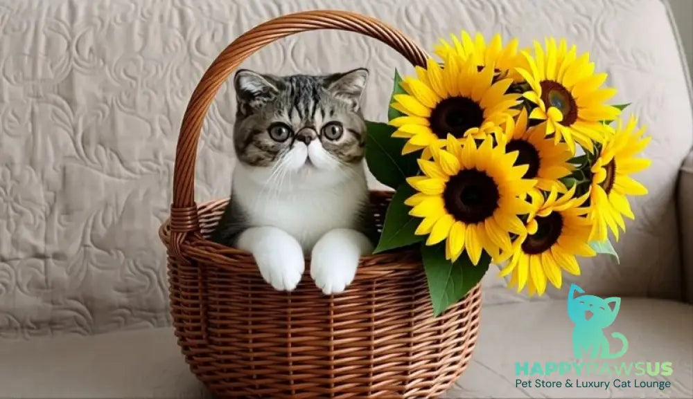 Basic Exotic male black bicolour spotted tabby - live animals