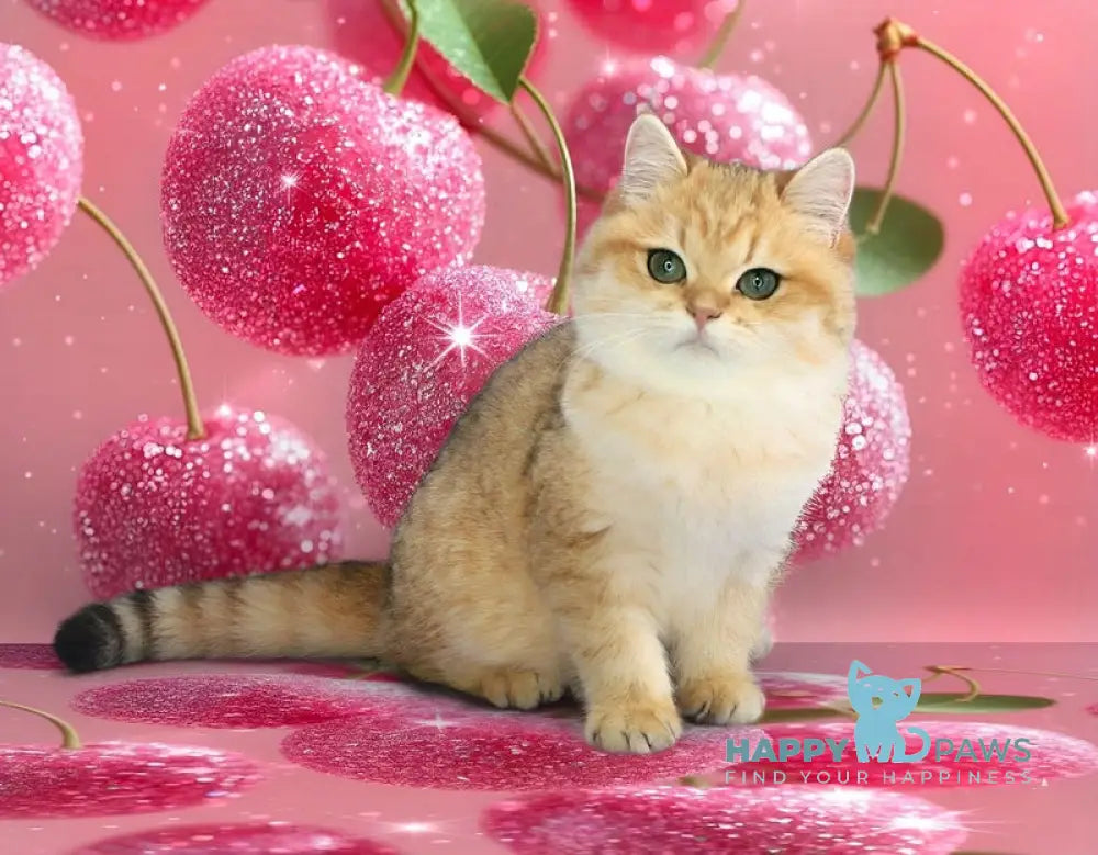 Malvina British Shorthair female black golden spotted tabby live animals