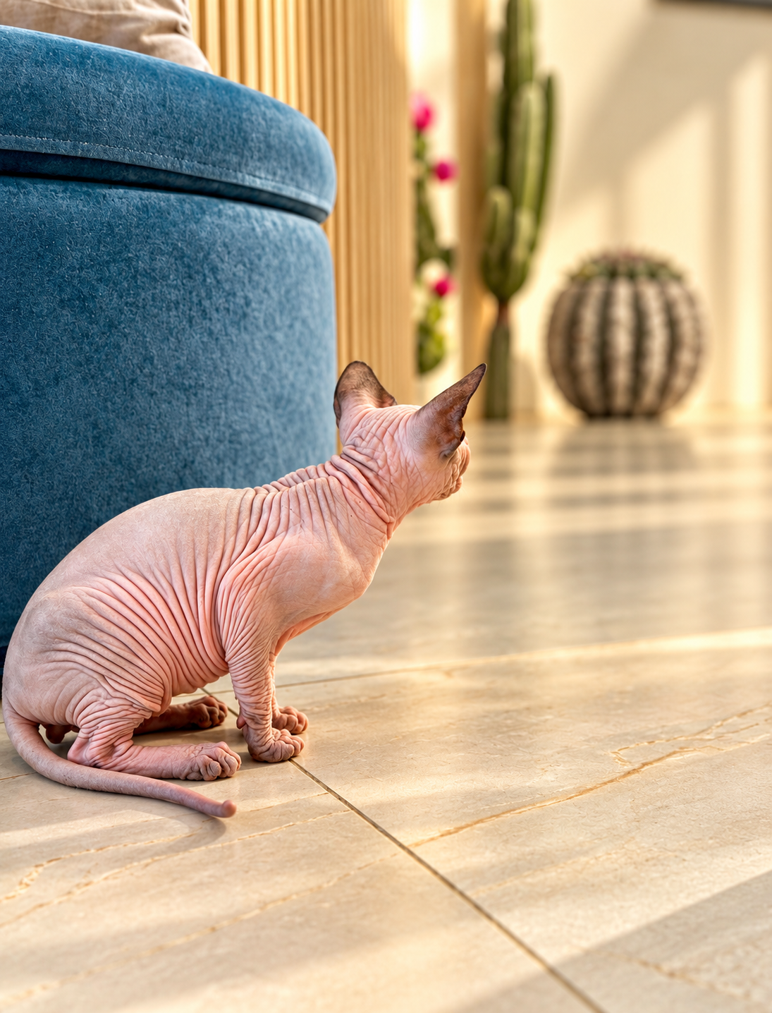 Zeno Canadian Sphynx male, seal pointed