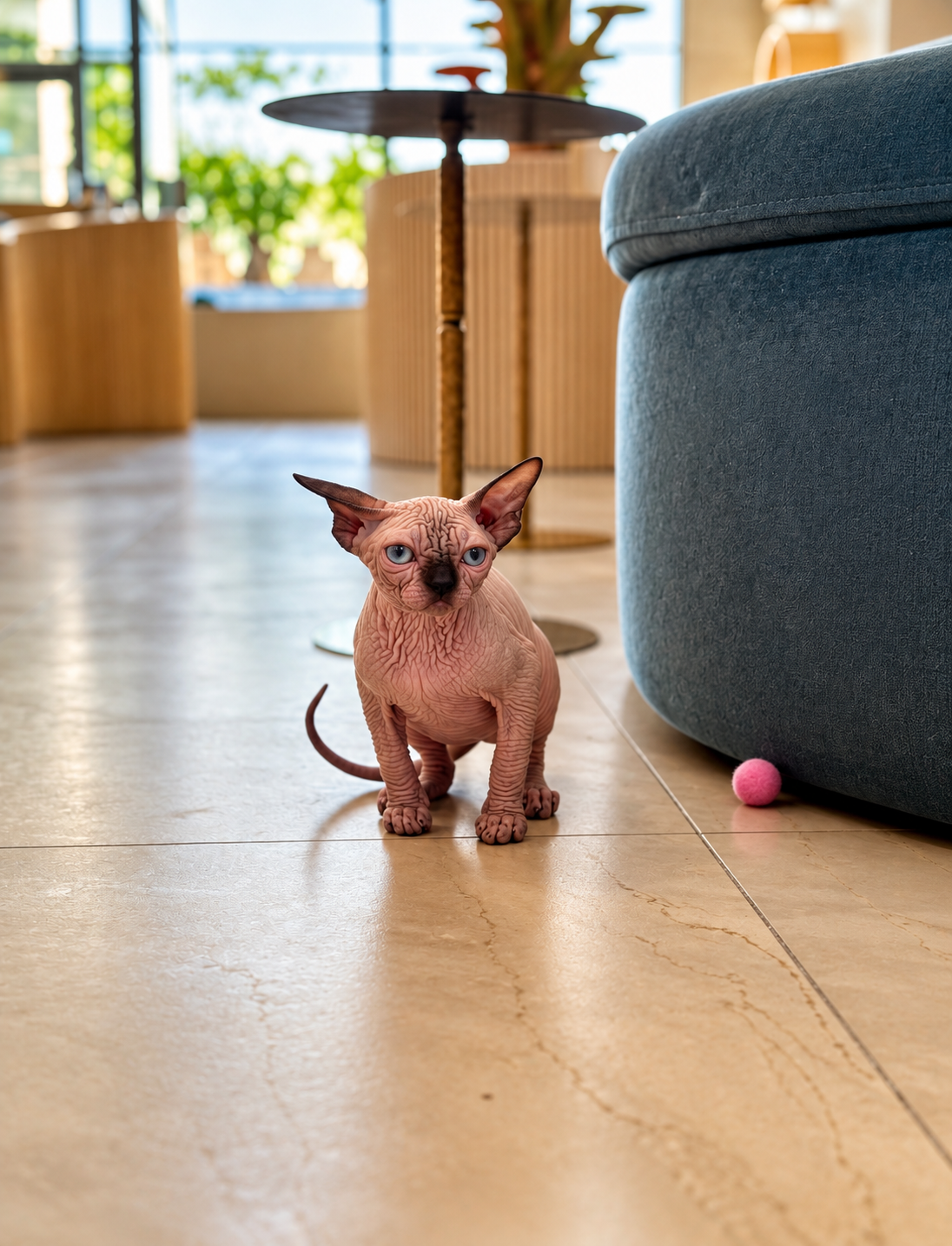 Zeno Canadian Sphynx male, seal pointed