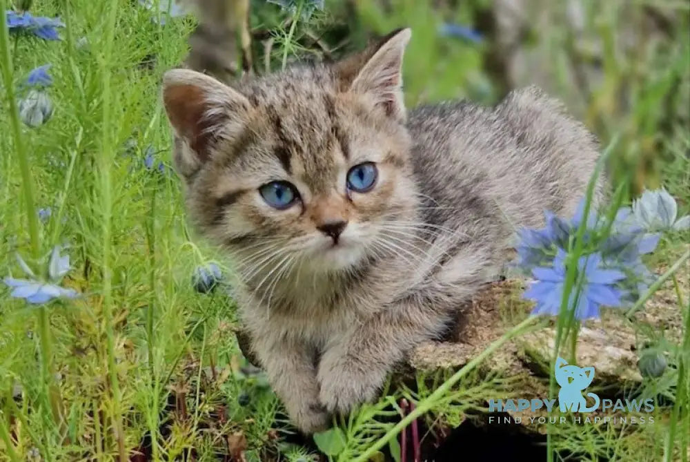Vincent British Shorthair male black spotted tabby with white live animals